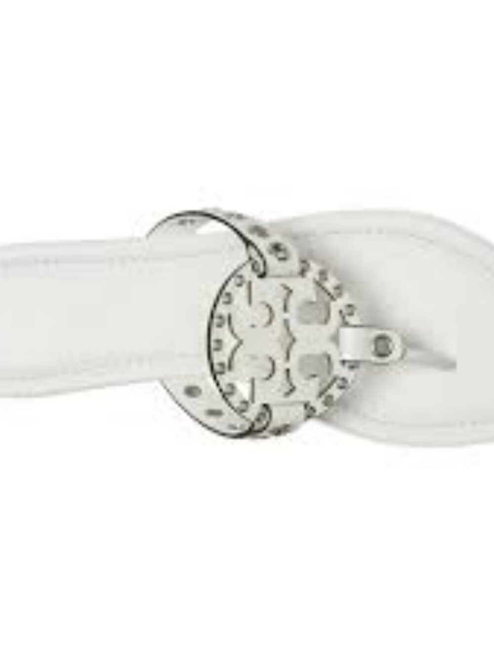 NIB Tory Burch Miller Eyelet Flip Flop CLOUD WHITE /SILVER